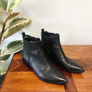 Marc Fisher Yale Pointed Toe Leather Black Boots